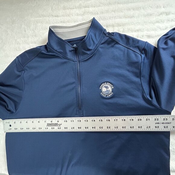 Adidas Mens Pebble Beach Golf Links Navy Blue Quarter-Zip Pullover Sweatshirt - Picture 6 of 7
